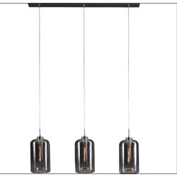 AnLi-Style Hanglamp 3L glass metallic grey finish