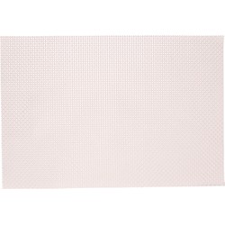 6x Rechthoekige onderleggers/placemats voor borden roze parelmoer geweven print 29 x 43 cm - Placemats