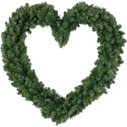 Kerstkrans - groen - hart - 50 cm - kerstdecoratie - Kerstkransen