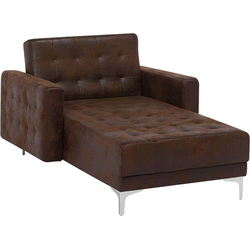 Beliani ABERDEEN - Chaise longue-Bruin-Kunstleer