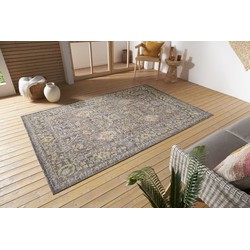 Vintage Binnen- En Buitenkleed - Luxor Grijs / Multi - 120 X 170 CM