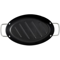 Orange85 Ovale Grillpan - Barbecue - Anti Aanbak - 32,5x20,5x3,5cm - Metaal