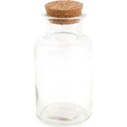 Fles glas l7b7h13,5 cm transparant