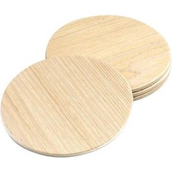 Glazen onderzetters - 8x stuks - rond - hout - D10 cm - onderleggers - Glazenonderzetters