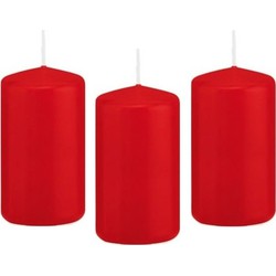 10x Kaarsen rood 5 x 10 cm 23 branduren sfeerkaarsen - Stompkaarsen