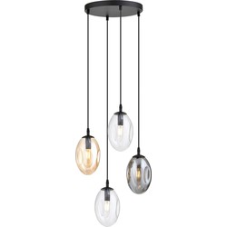 moderne hanglamp Bruno Zwart 4-lichts  - Øcm