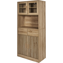 MISOU Klaus Wandkast - Met Lades - Magnetronkast - Keuken - Dressoir - Opbergruimte - Servieskast - Buffetkast - Opbergkast - Hout