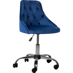 PARRISH - Bureaustoel - Marineblauw - Fluweel