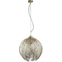 PTMD Rhys Ronde Hanglamp Bladeren - H71,5 x Ø60 cm - Ijzer - Goud