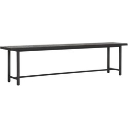 DTP Home Bench Beam BLACK,47x190x35 cm, 3 cm recycled teakwood top