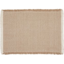 Kave Home - Set Silati van 2 linnen placemats met beige franjes