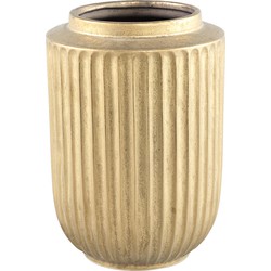 PTMD Harris Gold ceramic round pot high with lines M