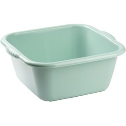 PlasticForte teiltje/afwasbak - 2x - kunststof - 10L - Mintgroen - Afwasbak