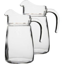Luminarc schenkkan/karaf - 2x - glas - 2,3 liter - Sapkannen - Waterkannen