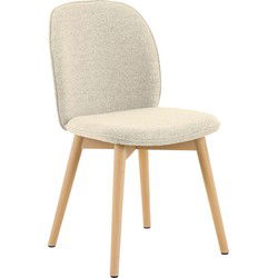 Eetkamerstoel - Beige - Stof - Zithoogte 50cm - Sterridge - Set van 2