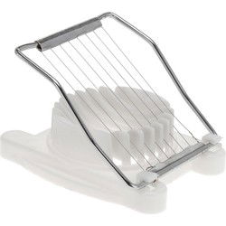 Eiersnijder - wit - 17 cm - RVS/kunststof - eieren snijden - Eierensnijders