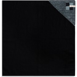 Knit Factory Linnen Theedoek - Poleerdoek - Keuken Droogdoek Block - Zwart/Stone Green - 65x65 cm
