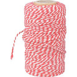 Keuken bindtouw - 100 meter - rood/wit - 1x - slagerstouw - Keukengerei