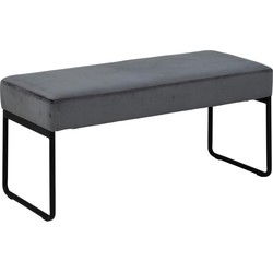 Bankje - Donkergrijs Stof - 95x38x46cm - Halbankje - Zykra