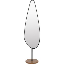 Staande Spiegel - Zwart IJzer - 35x40x135cm - Dropz