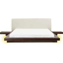 Beliani ZEN - Tweepersoonsbed-Donkere houtkleur-MDF