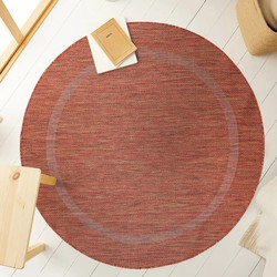 Relax Uni Binnen en Buiten - Rond Vloerkleed - Indoor & Outdoor - Laagpolig Effen - Terra- 200 CM ROND