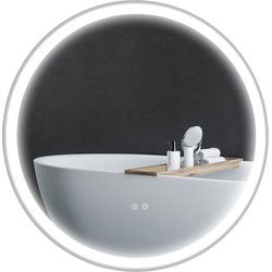 4goodz Ronde Badkamerspiegel 60 cm LED Verlichting - Zilver