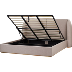MONESTIER - Tweepersoonsbed - Taupe - 180 x 200 cm - Polyester