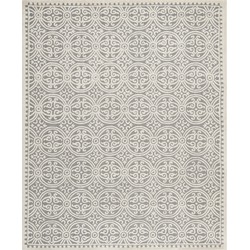 Safavieh Medallion Indoor Hand Tufted Area Rug, Cambridge Collection, CAM123, in Silver & Ivory, 183 X 274 cm