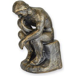 Gietijzeren beeldje van de denker - kleur brons