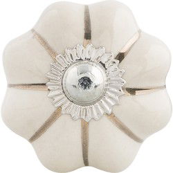 Clayre & Eef Deurknop  Ø 4x3 cm Beige Keramiek Meubelknop
