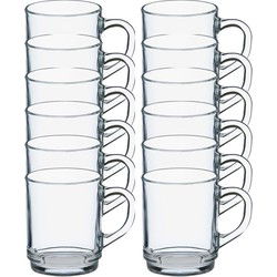 Duralex Theeglazen Versailles - 12x stuks - glas - 260 ml - Koffie- en theeglazen