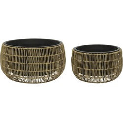 Planter polyrattan round outdoor per stuk