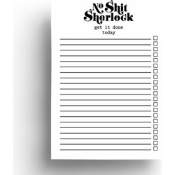 Studio Inktvis - Kladblok No shit Sherlock z/w