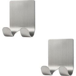 XIVADA Scheermeshaakjes - Zelfklevend - Rvs - Zilver - Set van 2