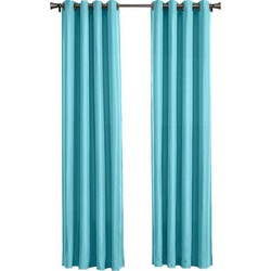 Larson - Luxe effen blackout gordijn - met ringen - 3m x 2.5m - Turquoise