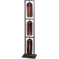 AnLi Style Vloerlamp 3L tower smoke glas-geperforeerd staal