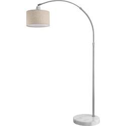 Booglamp – Stoffen Kap – Marmeren Voet - 150-175 cm- Beige