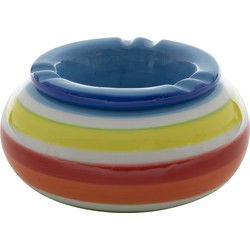 Stormasbak - rond - terras asbak - blauw - keramiek - 14 x 7 cm - Asbakken