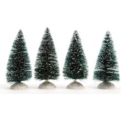 Kerstdorp maken 24x kerstbomen 10 cm - Kerstdorpen