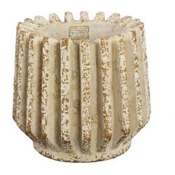 PTMD Bloempot Zariya - 21x21x19 cm - Cement - Creme