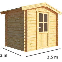 Tuinhuisje Blokhut Fenna 250 cm bij 200 cm diep Zadeldak