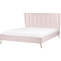 MIRIBEL - Tweepersoonsbed - Roze - 160x200 -  Fluweel