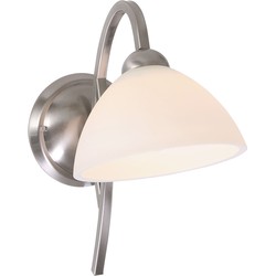 Wandlamp met glazen kap Steinhauer Capri Staal