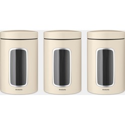 Window Canister Set of 3 Pieces, 1.4 litre - Soft Beige