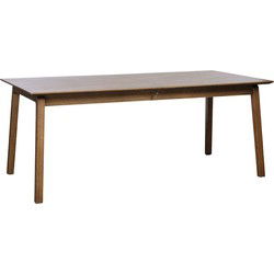 Eettafel Donkerbruin Eikenhout - 95x190-290x75cm - Bari