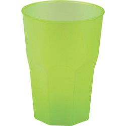 Drinkglazen frosted - groen - 6x - 420 ml - onbreekbaar kunststof - Drinkglazen