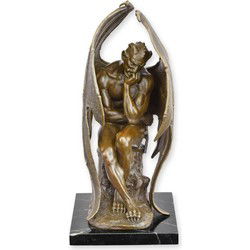 BRONZEN BEELD VAN PEINZENDE SATAN