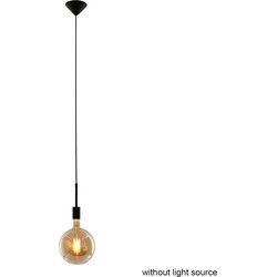 Mexlite hanglamp Minimalics - zwart - metaal - 10 cm - E27 fitting - 2701ZW