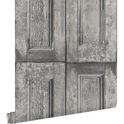 ESTAhome behang paneeldeuren grijs - 53 cm x 10,05 m - 138209